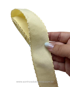 FITA TWILL POMPOM CREME COM 3 METROS (38MM) - comprar online