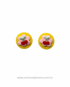APLIQUES DE RESINA BOTON CEREJA 2CM (2 UNIDADES)