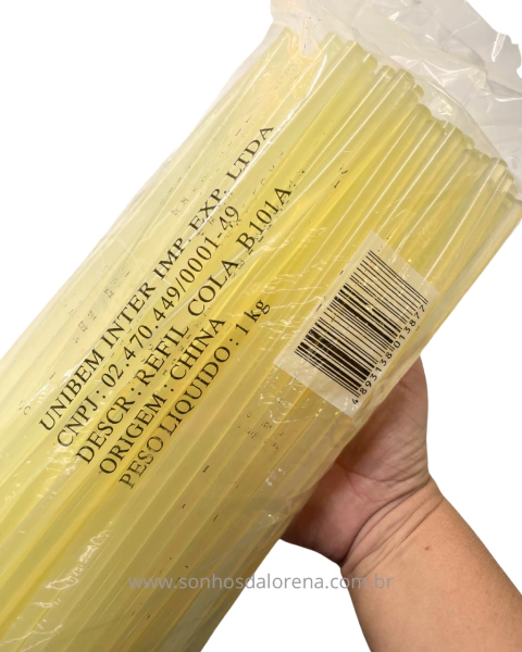 COLA QUENTE UNIBEM BASTÃO FINO A109C 7,5MM X 30CM ( 1KG) APROXIMADAMENTO 85 BASTÕES