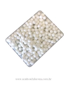 POMPOM DE FIBRA 8MM BRANCO PACOTE COM 4 GRAMAS APROX. 50 UNIDADES