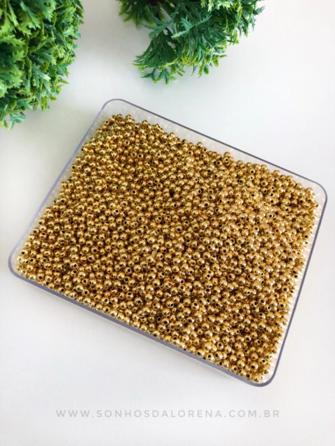 BOLAS DOURADA METALIZADA DE 4MM COM 15 GRAMAS