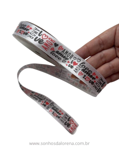 FITA SINIMBU ESTAMPA LOVE (10METROS) TAMANHO:22MM ART: 1917/22 COR:01 - comprar online