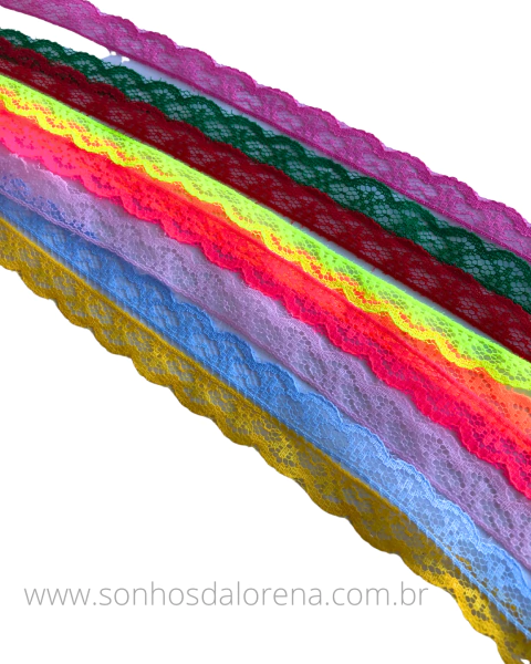 KIT DE RENDA COM 9 METROS TONS MISTOS 1 METRO DE CADA COR
