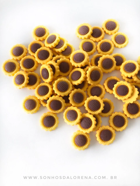 APLIQUE RESINA GIRASSOL 2 UNIDADES