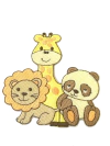 APLIQUE TERMOCOLANTE SAFARI URSO,GIRAFA E LEÃO TAM G 9,2X11CM UNIDADE