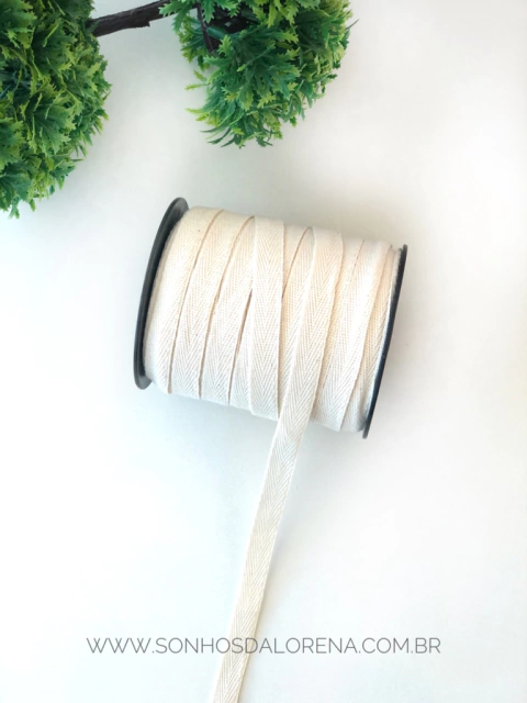 FITA CADARÇO SARJADA KIT COM 05 METROS OFF WHITE