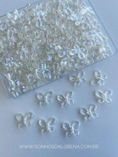 ENTREMEIO ACRILICO BORBOLETAS 14MM X 17MM CRISTAL HOLOGRAFICO 10 GRAMAS APROXIMADAMENTE 20 UNIDADES - comprar online