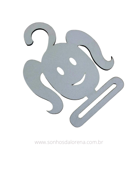 PORTA LAÇOS BONECA EM MDF BRANCO 17,5X13,2CM