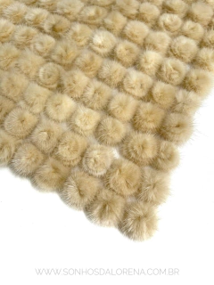 POMPONS ACHATADINHOS DE PELUCIA 2,5CM OFF WHITE 2 UNIDADES