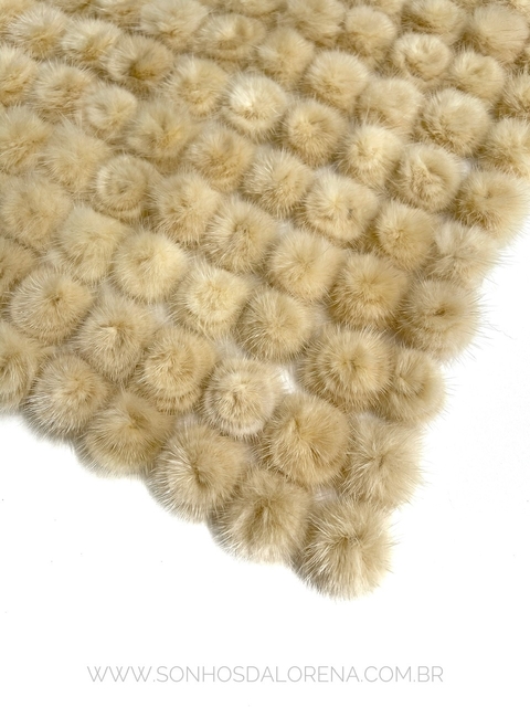 POMPONS ACHATADINHOS DE PELUCIA 2,5CM OFF WHITE 2 UNIDADES