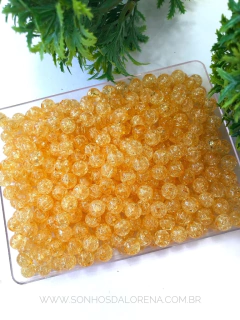 BOLAS CRAQUELADAS AMARELO 8MM COM 30 GRAMAS