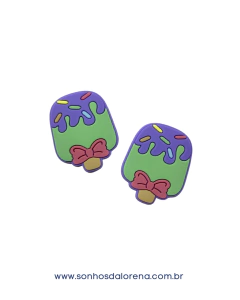 PICOLE EMBORRACHADO DE LACINHO LILAS E VERDE 2 UNIDADES