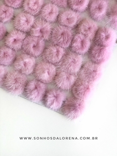POMPONS ACHATADINHOS DE PELUCIA 2,5 TULIPA (ROSA BEBÊ) 2 UNIDADES