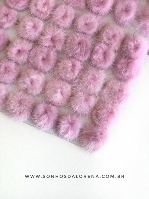 POMPONS ACHATADINHOS DE PELUCIA 2,5 TULIPA (ROSA BEBÊ) 2 UNIDADES