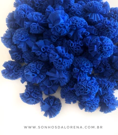 POMPONS DE MALHA 2,5CM AZUL ROYAL (10 UNIDADES) na internet