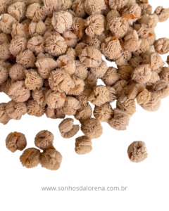 KIT COM 10 POMPONS DE MALHA DE 1,5CM BEGE