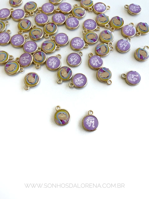 PINGENTE METAL SANTA MARIA LILÁS 02 UNIDADES