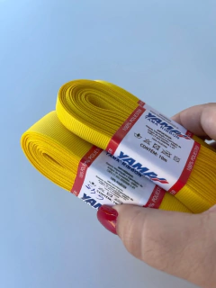 FITA GORGURÃO LISO YAMA COR 645 DAFFODIL COM 10 METROS - comprar online