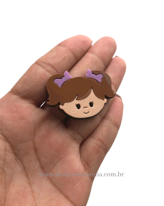 APLIQUE ACRILICO BONECA LAÇO LILÁS 4 X 2CM COM 2 UNIDADES - comprar online