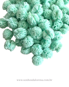 POMPONS DE MALHA 1,5CM VERDE BÊBÊ (10 UNIDADES)