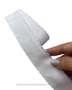 FITA TWILL POMPOM BRANCO COM 3 METROS (38MM) - comprar online