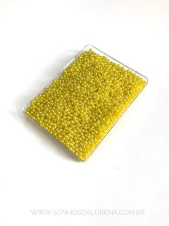 PEROLA EM ABS AMARELO GEMA DE 4MM COM 15 GRAMAS