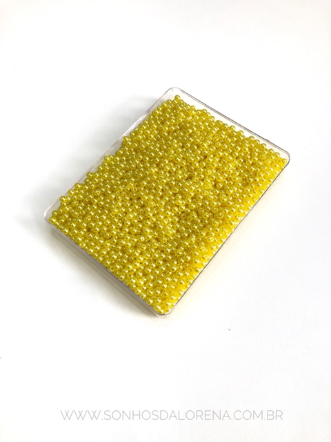 PEROLA EM ABS AMARELO GEMA DE 4MM COM 15 GRAMAS