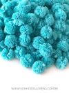 POMPOM DE MALHA 2,5CM KIT COM 10 UNIDADES TURQUESA