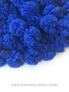POMPOM DE MALHA 3,5CM KIT COM 05 UNIDADES AZUL ROYAL