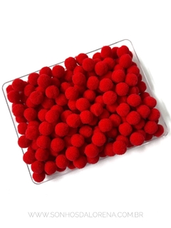POMPOM DE FIBRA 10MM VERMELHO PACOTE COM 4 GRAMAS APROX. 50 UNIDADES