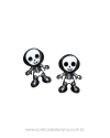 APLIQUE ACRILICO HALLOWEEN CAVEIRA 4CM (2 UNIDADES)