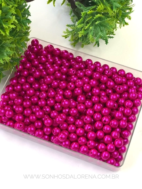PEROLAS EM ABS PINK 6MM COM 30 GRAMAS