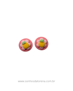 APLIQUES DE RESINA BOTON ABACAXI 2CM (2 UNIDADES)