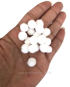 POMPOM DE FIBRA 10MM BRANCO PACOTE COM 4 GRAMAS APROX. 50 UNIDADES - comprar online