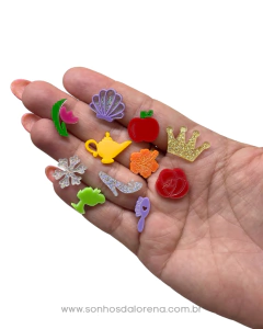 KIT DE APLIQUES EM ACRILICO PRINCESAS DIVERSAS (11 UNIDADES) - Sonhos da Lorena