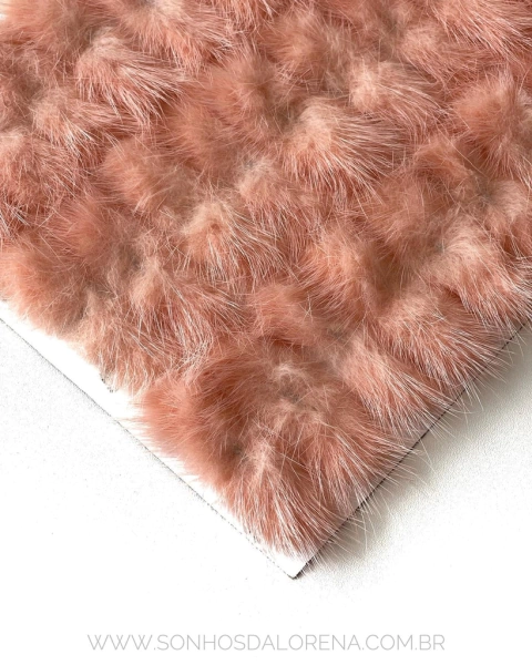 APLIQUE DE PELINHO RETANGULAR KIT COM 02 UNIDADES SALMÃO (BIGODE) TAMANHO 7CM