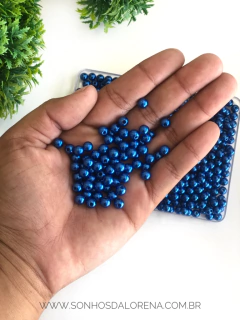 PEROLA EM ABS AZUL ROYAL DE 8MM COM 30 GRAMAS - comprar online