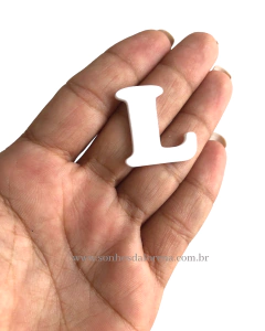 APLIQUE ACRILICO LETRA "L" BRANCA 2,5CM X 2,5CM UNIDADE UNIDADE - comprar online
