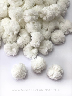 POMPONS DE MALHA 2,5CM BRANCO (10 UNIDADES) - Sonhos da Lorena