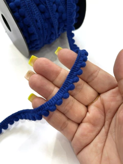 FITA POMPOM PARA ACABAMENTO AZUL ROYAL 3 METROS - comprar online