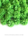 POMPOM DE MALHA 3,5CM KIT COM 05 UNIDADES VERDE GRAMA