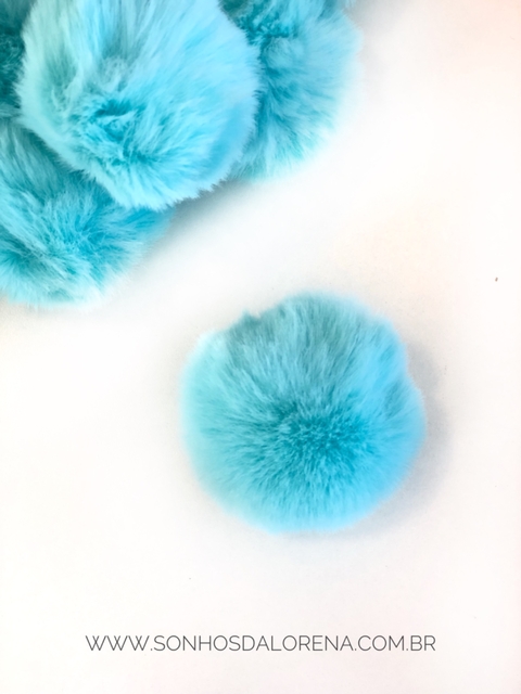 POMPOM DE PELUCIA 7CM AZUL THIFANY GRANDÃO UNIDADE - comprar online