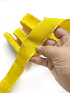 FITA PESPONTADA YAMA AMARELO CANARIO COM PESPONTO BRANCO (5 METROS) 645W DALFFODIL - comprar online