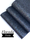 LONITA DE GLITER FLOCADA PRETO TAMANHO 22X50CM