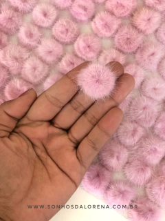POMPONS ACHATADINHOS DE PELUCIA 2,5 (ROSA BEBÊ) TULIPA 2 UNIDADES - Sonhos da Lorena