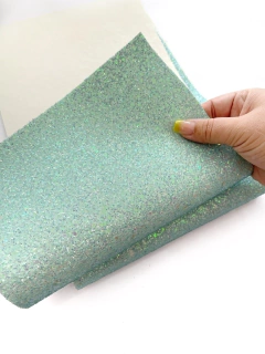 LONITA DE GLITER FLOCADA CANDY COLOR VERDE TAMANHO 22X50CM - comprar online