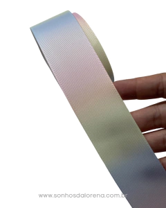 FITA GORGURÃO ESTAMPADA DEGRADÊ CANDY COLOR COM 3 METROS - Sonhos da Lorena