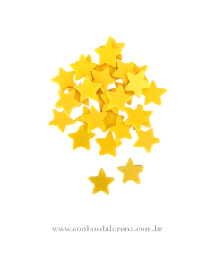 APLIQUE ACRILICO ESTRELA AMARELA 1CM COM 30 UNIDADES