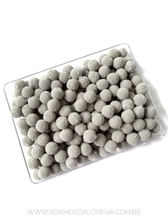 POMPOM DE FIBRA 10MM CINZA PACOTE COM 4 GRAMAS APROX. 50 UNIDADES