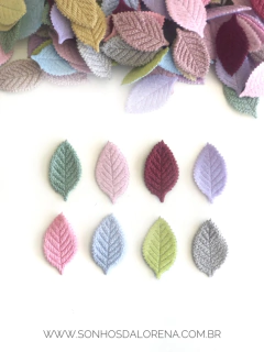 FOLHA EM TECIDO COM 05 UNIDADES CORES DIVERSAS